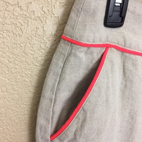 SALE Ann Taylor Loft Tan Coral Linen Skirt G13 - Picture 3 of 6